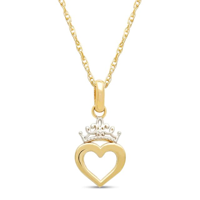 Kay Children's Disney Princess Crown Necklace 14K Yellow Gold 13"