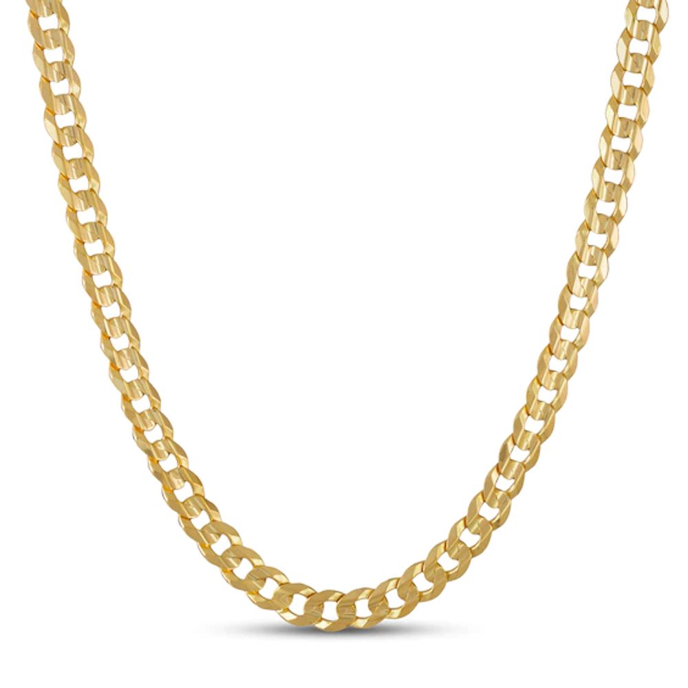 Kay Italian Solid Flat Curb Chain Necklace 10K Yellow Gold 24"