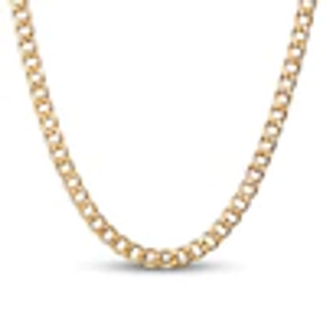Kay Hollow Curb Chain Necklace 14K Yellow Gold 22"