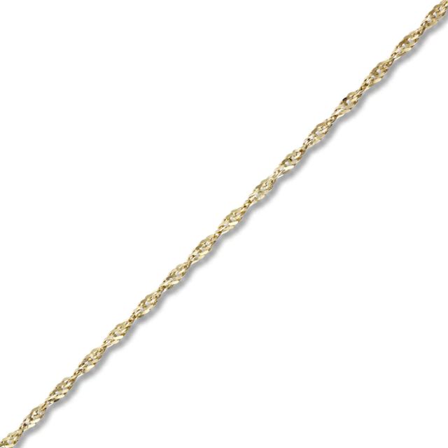Solid Singapore Chain Necklace 14K Yellow Gold 20"