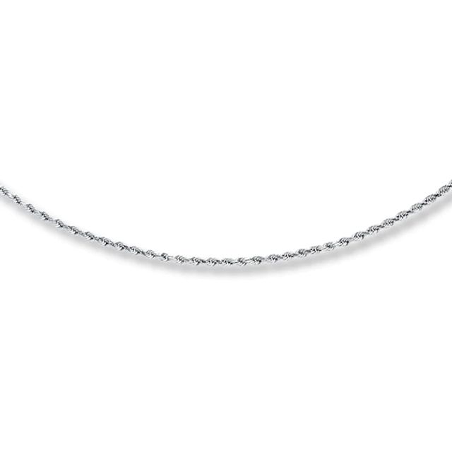 Kay Semi-Solid Rope Chain Necklace 10K White Gold 24"