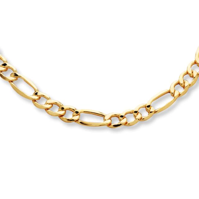 Hollow Figaro Necklace 10K Yellow Gold 22"