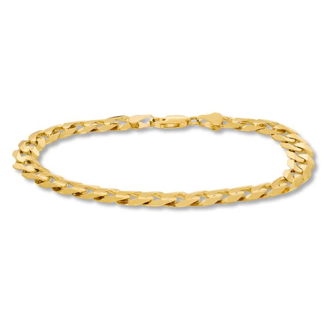 Kay Cuban Curb Chain Bracelet 14K Yellow Gold 9" Length