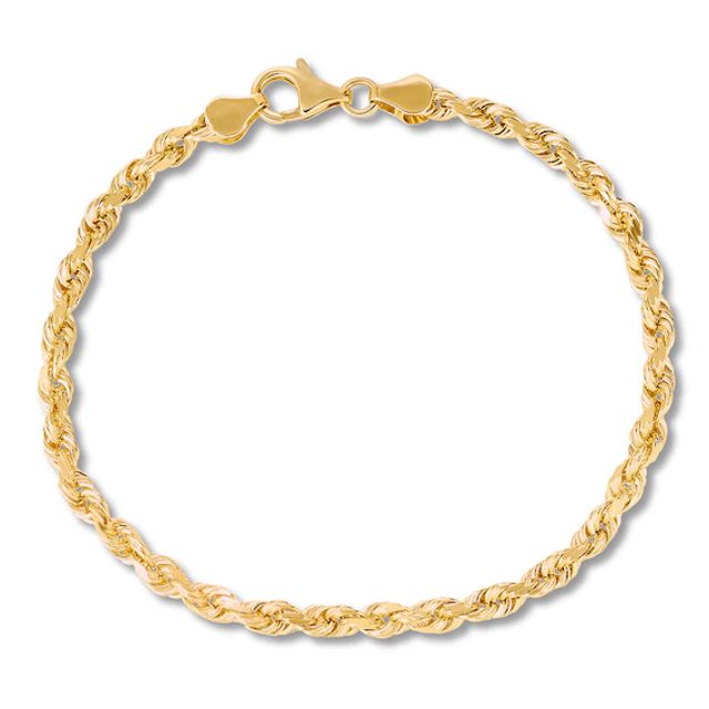 Kay Textured Solid Rope Chain Bracelet 10K Yellow Gold 8.5"