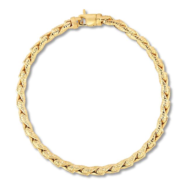 Kay Textured Chain Bracelet 10K Yellow Gold 7.5" Length