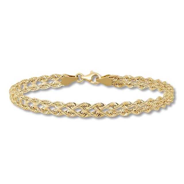 Kay Double Rope Chain Bracelet 10K Yellow Gold 7.5"