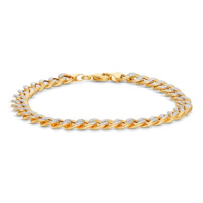 Kay Textured Curb Chain Bracelet 10K Two-Tone Gold 8.5"