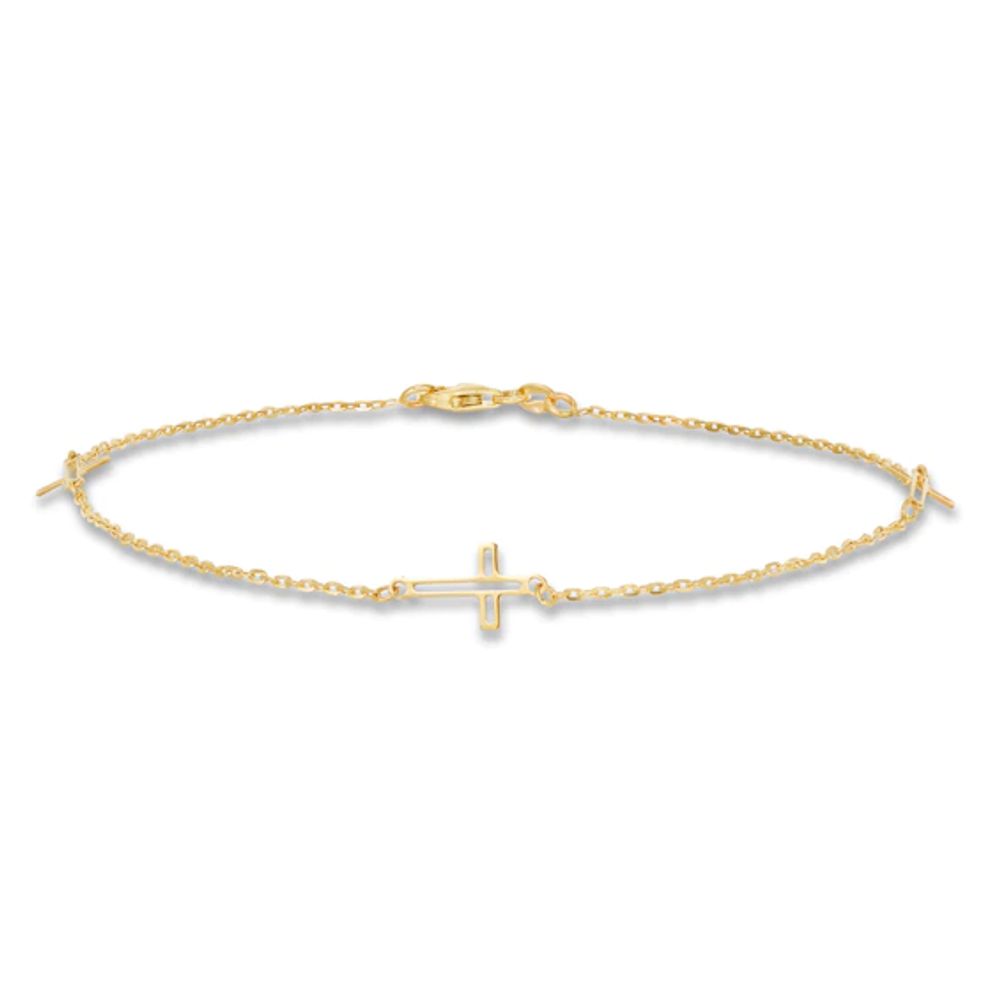 Kay Cross Anklet 14K Yellow Gold 9.5"