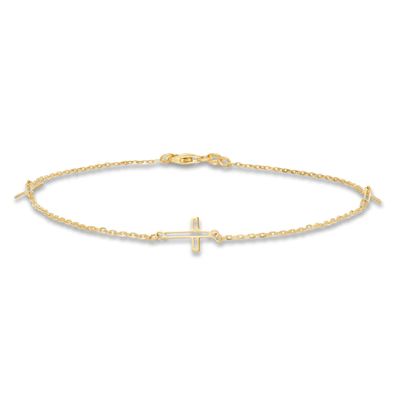 Kay Cross Anklet 14K Yellow Gold 9.5"