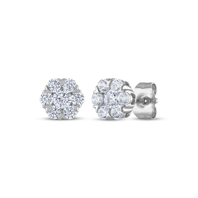 Kay THE LEO Diamond Flower Stud Earrings 1/2 ct tw 14K White Gold