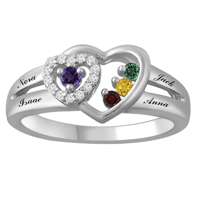 Birthstone Family & Mother's Heart Ring