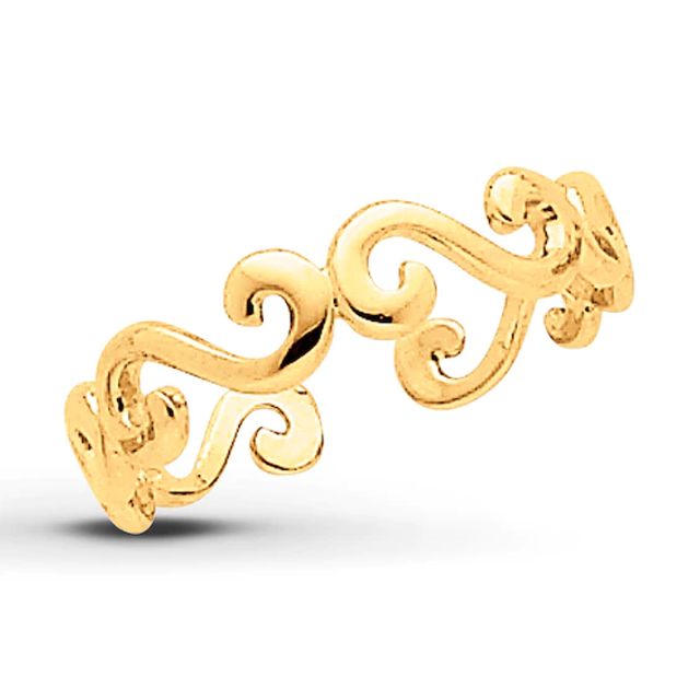 Swirl Toe Ring 14K Yellow Gold