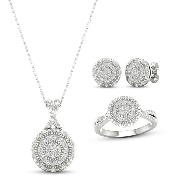 Kay Diamond Circle Gift Set 1/2 ct tw Sterling Silver