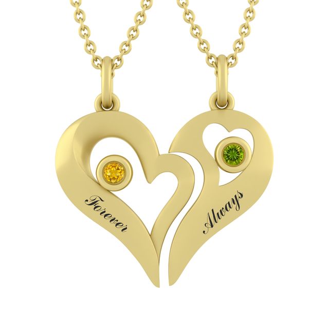 Gold Silver Color Alloy Best Friend Broken Heart Necklace Jewelry Fashion  Necklace