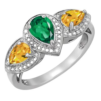 Three stone color ring