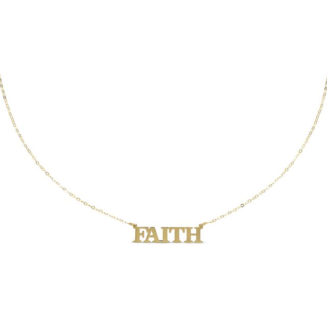 "Faith" Necklace 10K Yellow Gold 18"