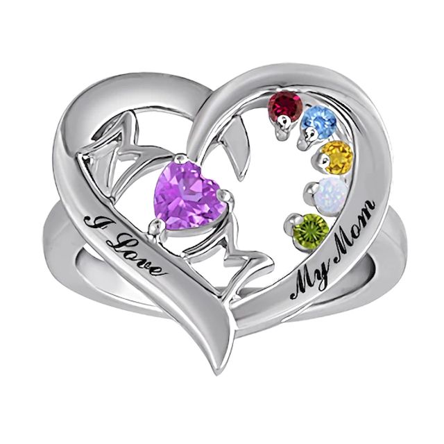 Birthstone Family & Mother's Heart Ring