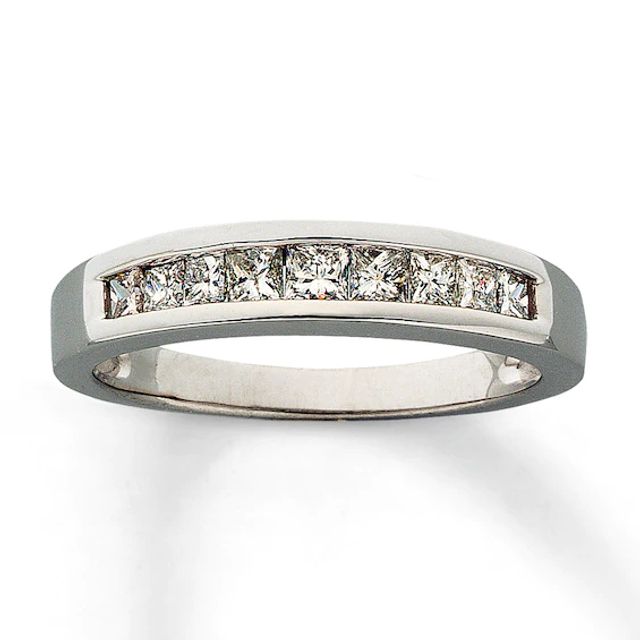 Previously Owned Diamond Wedding Band / ct tw Princess-cut 14K White Gold