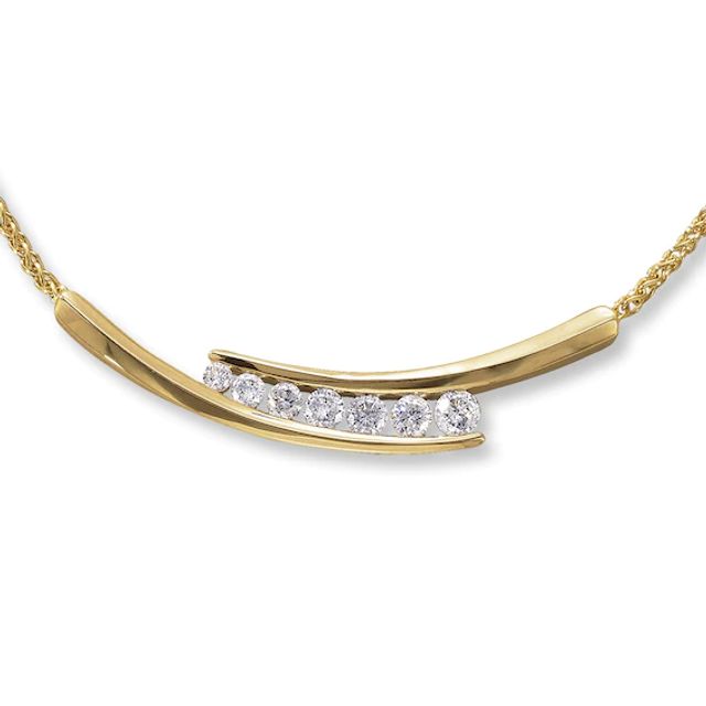 Previously Owned Diamond Necklace 1 ct tw Round 14K Yellow Gold