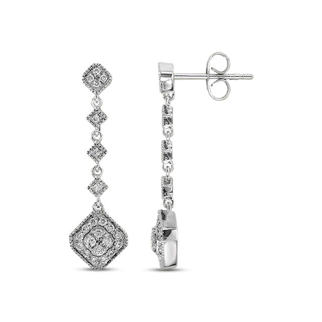 Previously Owned Drop Earrings 1/3 ct tw Diamonds 14K White Gold