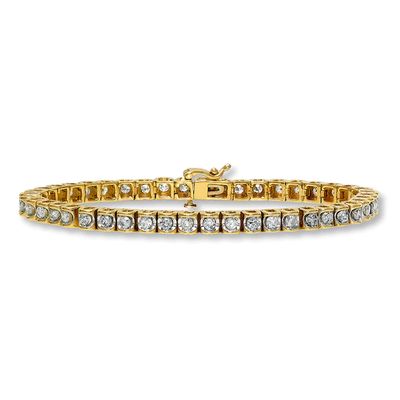 Previously Owned Diamond Bracelet 3 ct tw Round-cut 14K Yellow Gold