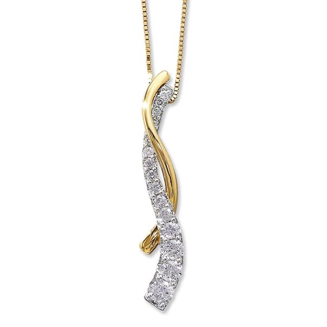 Previously Owned Diamond Necklace 1/2 cttw 14K Two-Tone Gold 18"