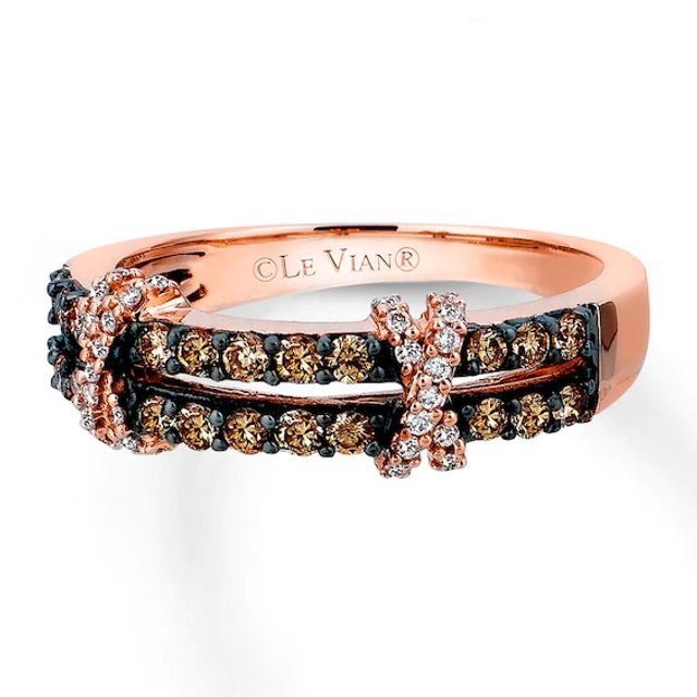 Previously Owned Le Vian Chocolate Diamond Ring 1/2 ct tw 14K Strawberry Gold