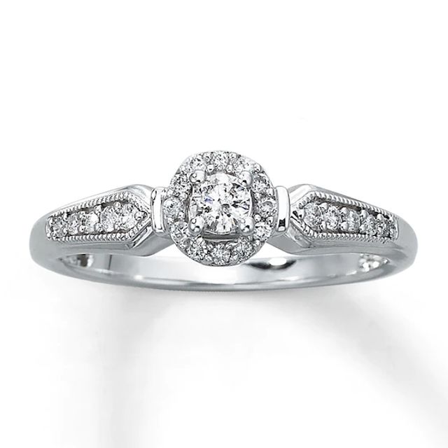 Previously Owned Diamond Promise Ring 1/4 ct tw Round 10K White Gold