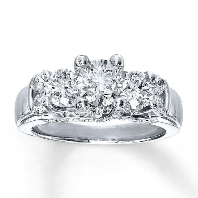 Three-Stone Diamond Engagement Ring 3/8 ct tw Round-cut 14K Yellow Gold