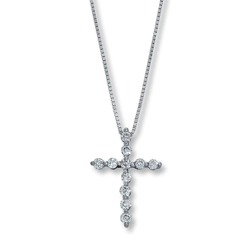 Kay Men's Cross Necklace 1/8 ct tw Black Diamonds Stainless Steel |  CoolSprings Galleria