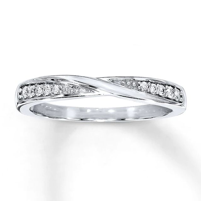 Previously Owned Diamond Wedding Band 1/15 ct tw 10K White Gold