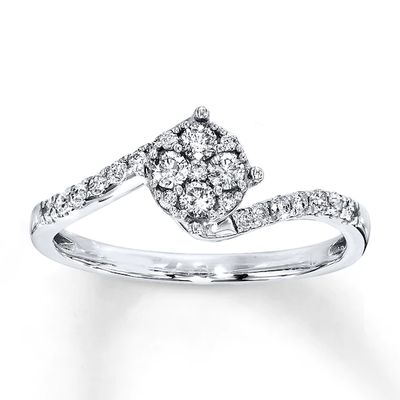 Previously Owned Diamond Promise Ring 1/3 ct tw Round-Cut 10K White Gold