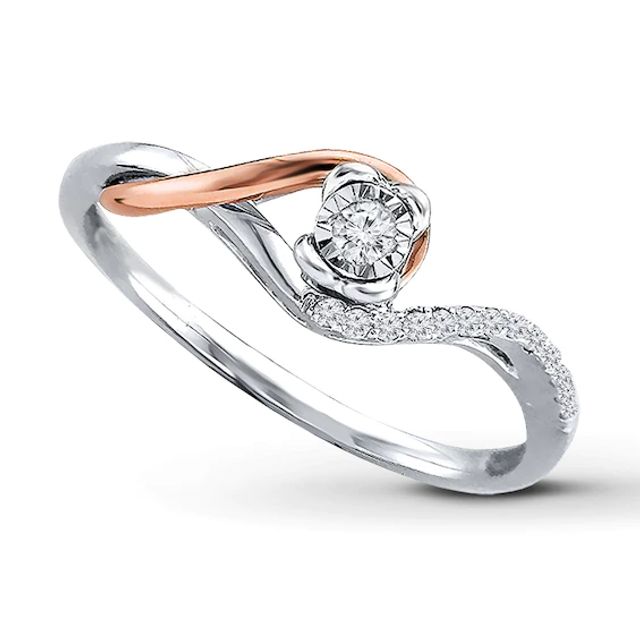 Previously Owned Diamond Promise Ring 1/ ct tw Sterling Silver & 10K Rose Gold