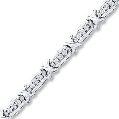 Kay Previously Owned Diamond Bracelet 1/2 ct tw Round-cut Sterling Silver