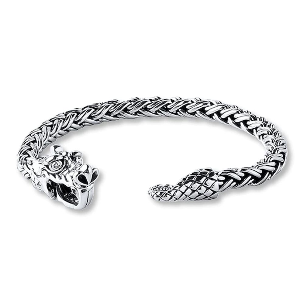 Men's 1/3 CT. T.W. Diamond Curb Chain Bracelet in Sterling Silver - 8.5