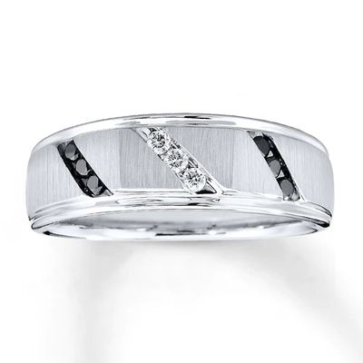 Previously Owned Men's Diamond Band 1/ ct tw /White Round-cut 10K White Gold