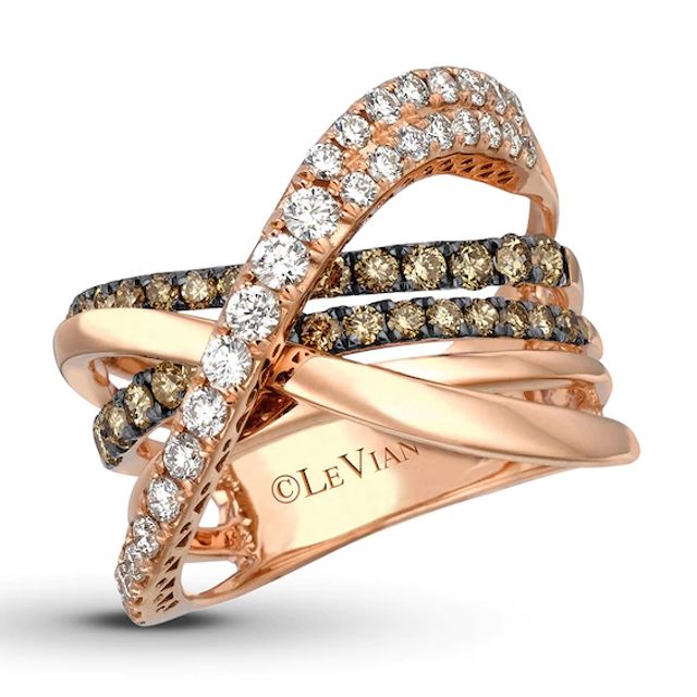 Previously Owned Le Vian Chocolate Diamonds 1/ ct tw Ring 14K Strawberry Gold