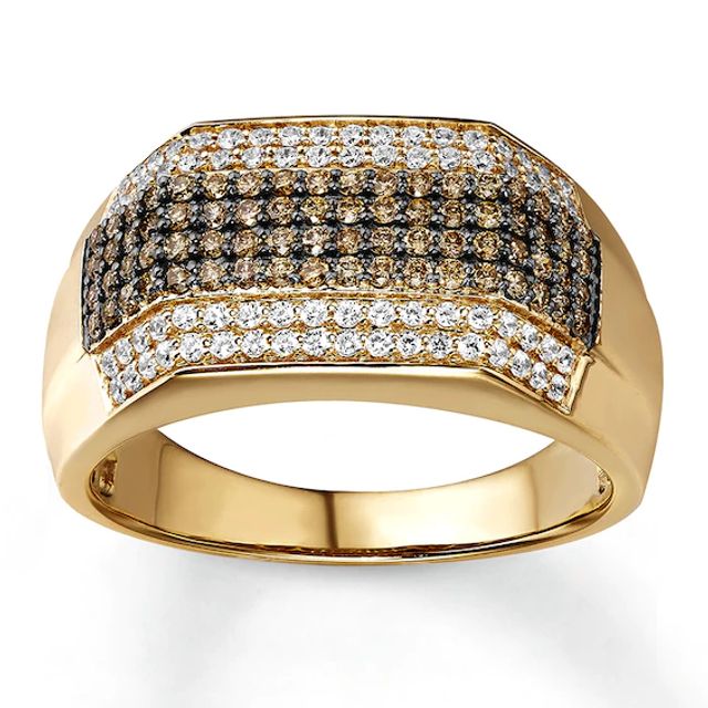 Previously Owned Men's Diamond Band 1 ct tw White & Brown 10K Yellow Gold