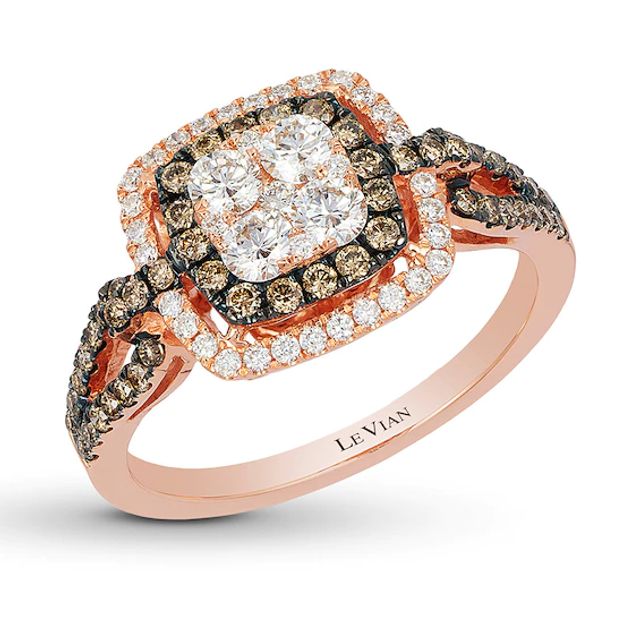 Previously Owned Le Vian Chocolate Diamond Ring 7/8 ct tw 14K Strawberry Gold