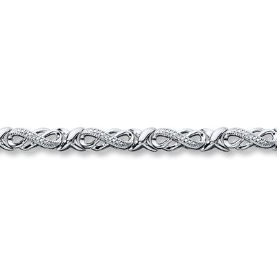 Previously Owned Infinity Bracelet 1/20 ct tw Round-cut Diamonds Sterling Silver 7.25"
