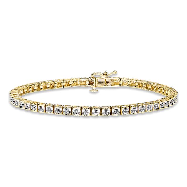 Previously Owned Diamond Bracelet / ct tw Round-cut 10K Yellow Gold
