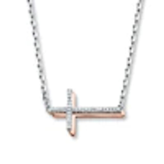 Hallmark Diamonds Key Necklace 1/10 ct tw 10K Yellow Gold 18