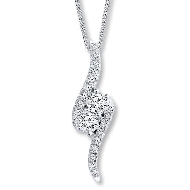 Teardrop Diamond Necklace 1/2 ct tw 10K White Gold 19