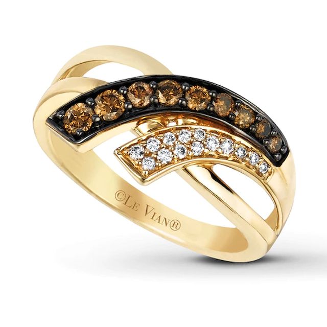 Previously Owned Le Vian Chocolate Diamonds / ct tw Round-cut Ring 14K Honey Gold