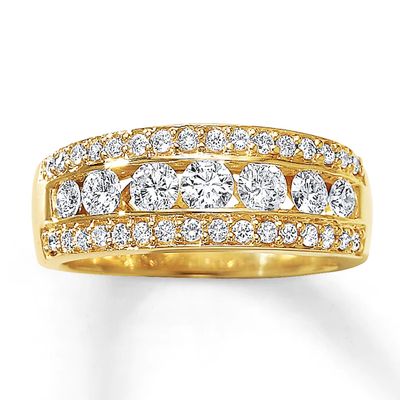 Previously Owned Diamond Anniversary Ring 1 ct tw Round-cut 14K Yellow Gold - Size 4.5