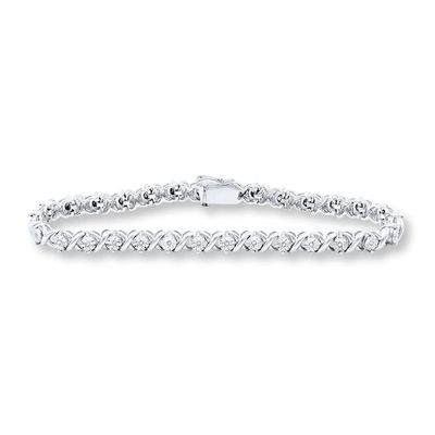 Previously Owned Diamond Bracelet 1/10 ct tw Round-cut Sterling Silver 7.25"