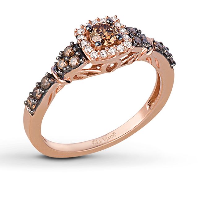 Previously Owned Le Vian Chocolate Diamonds 1/ ct tw Ring 14K Strawberry Gold