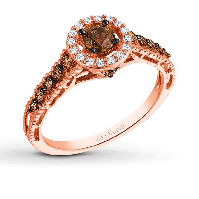 Previously Owned Le Vian Chocolate Diamond Ring 5/8 ct tw 14K Strawberry Gold - Size 4.25