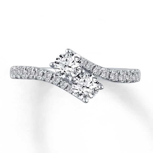 Previously Owned Ever Us Two-Stone Anniversary Ring 1 ct tw Round-cut Diamonds 14K White Gold