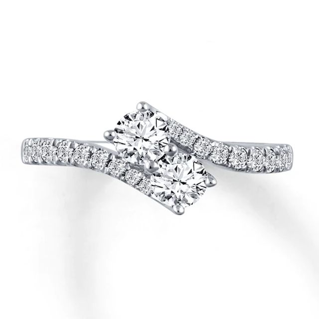 Previously Owned Ever Us Two-Stone Anniversary Ring 1 ct tw Round-cut Diamonds 14K White Gold